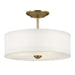 Myhouse Lighting Kichler - 43675NBR - Three Light Semi Flush Mount - Shailene - Natural Brass