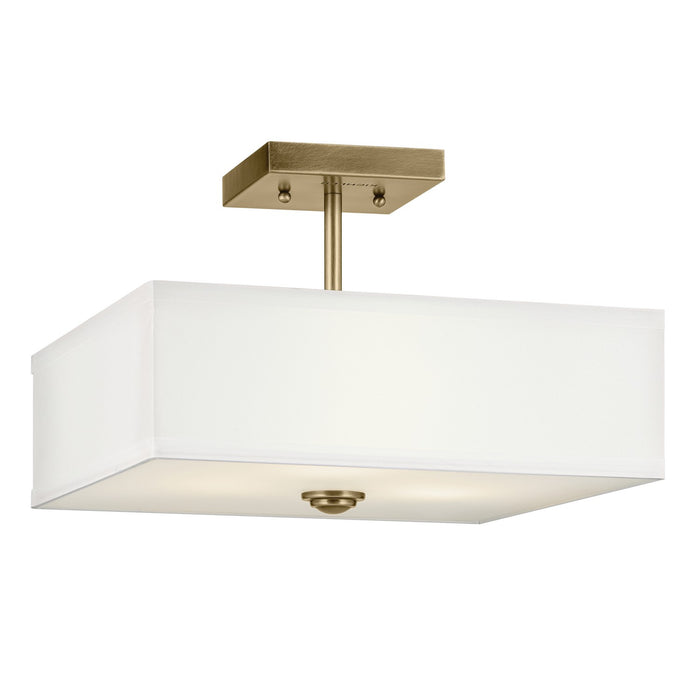 Myhouse Lighting Kichler - 43691NBR - Three Light Semi Flush Mount - Shailene - Natural Brass