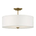 Myhouse Lighting Kichler - 43692NBR - Three Light Semi Flush Mount - Shailene - Natural Brass