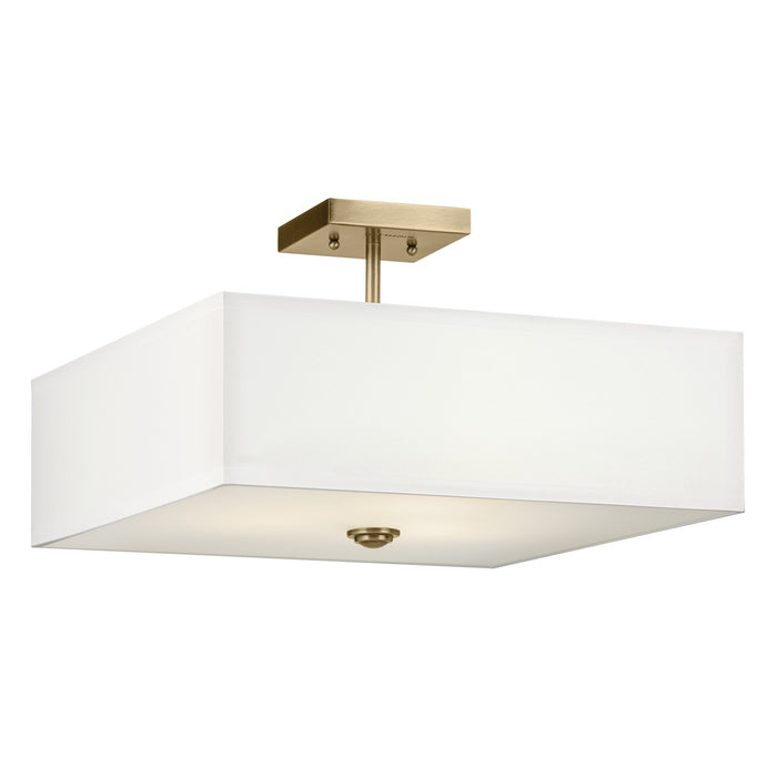 Myhouse Lighting Kichler - 43693NBR - Three Light Semi Flush Mount - Shailene - Natural Brass