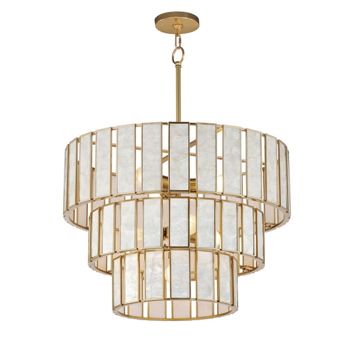 Myhouse Lighting Maxim - 12808CZNAB - Seven Light Chandelier - Miramar - Capiz / Natural Aged Brass