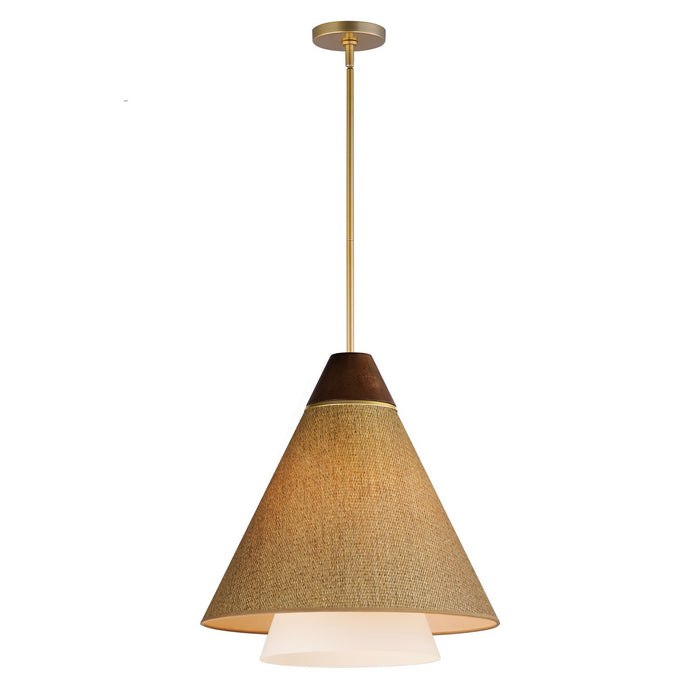 Myhouse Lighting Maxim - 14483GCNAB - One Light Pendant - Sumatra - Natural Aged Brass