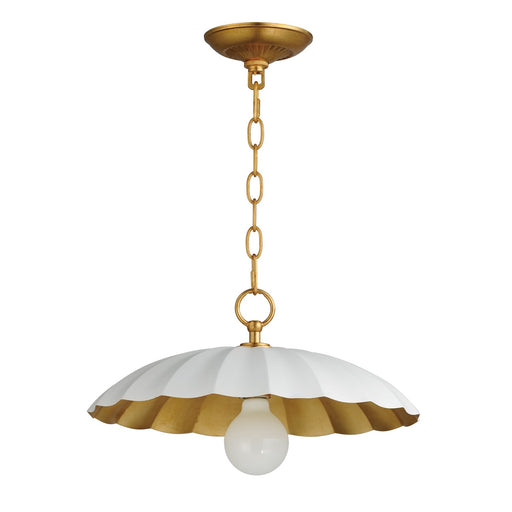 Myhouse Lighting Maxim - 18055MWGL - One Light Pendant - Primrose - Matte White / Gold Leaf