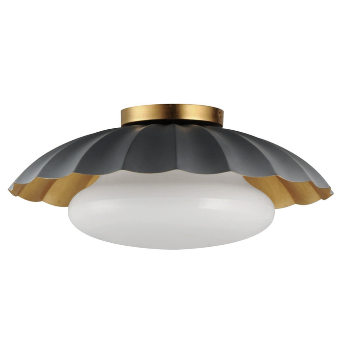 Myhouse Lighting Maxim - 18059DGGL - One Light Flush Mount - Primrose - Dark Grey / Gold Leaf