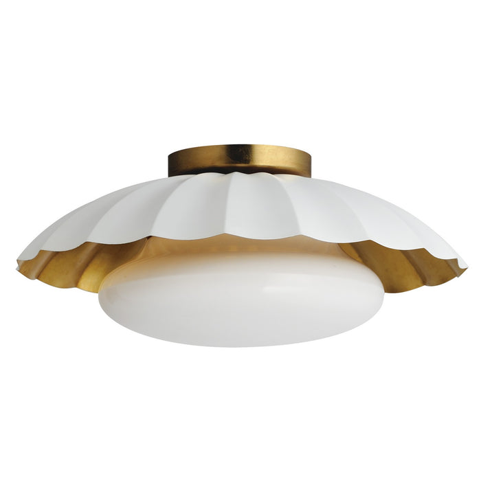 Myhouse Lighting Maxim - 18059MWGL - One Light Flush Mount - Primrose - Matte White / Gold Leaf