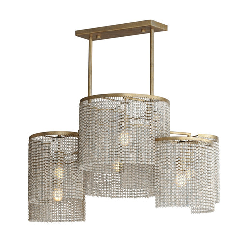 Myhouse Lighting Maxim - 22466WWDGS - Six Light Linear Pendant - Fontaine - Golden Silver