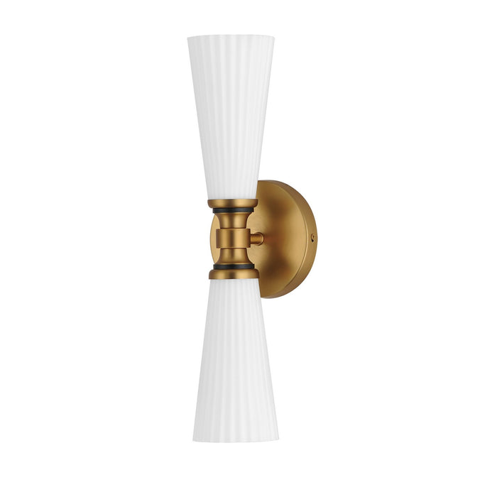 Myhouse Lighting Maxim - 24822SWBKNAB - Two Light Wall Sconce - Krevat - Black / Natural Aged Brass