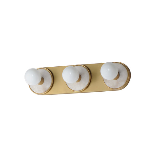 Myhouse Lighting Maxim - 26093WANAB - Three Light Wall Sconce - Hollywood - Whit Alabaster / Natural Aged Brass