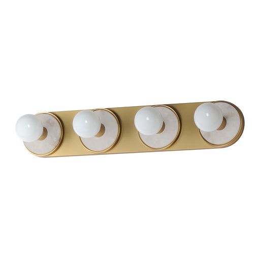 Myhouse Lighting Maxim - 26094WANAB - Four Light Wall Sconce - Hollywood - Whit Alabaster / Natural Aged Brass