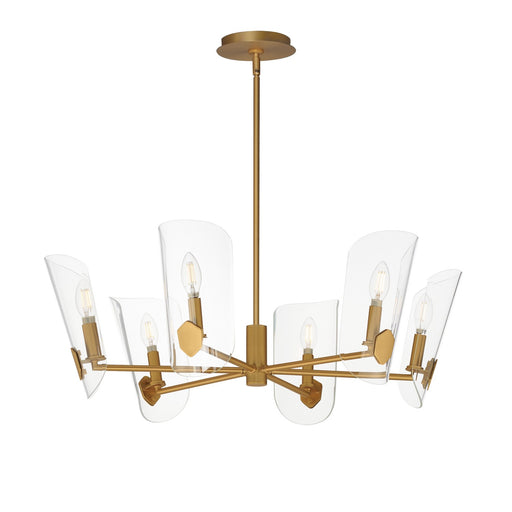 Myhouse Lighting Maxim - 32356CLNAB - Six Light Chandelier - Armory - Natural Aged Brass