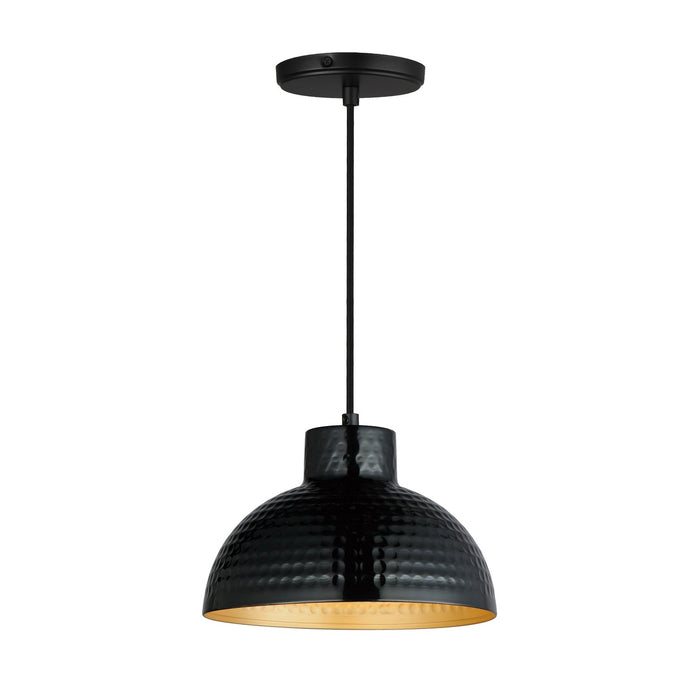 Myhouse Lighting Maxim - 35142BKACP - One Light Pendant - Rockport - Black / Antique Copper