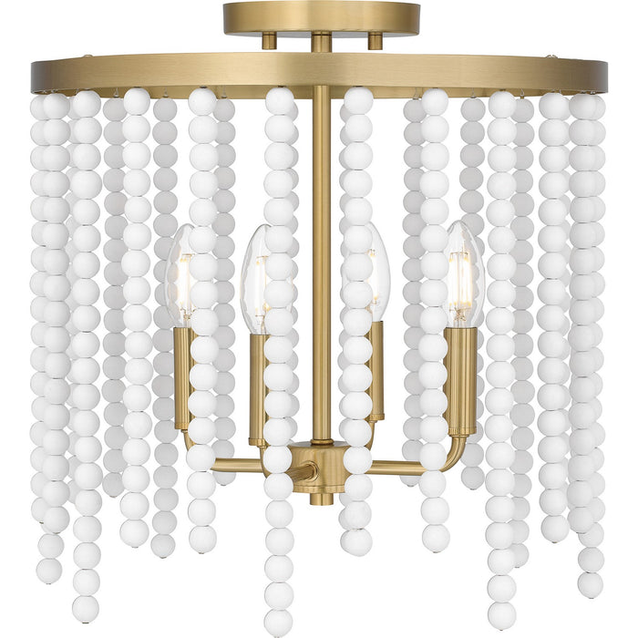 Myhouse Lighting Quoizel - APE1716AB - Four Light Semi Flush Mount - Apelle - Aged Brass