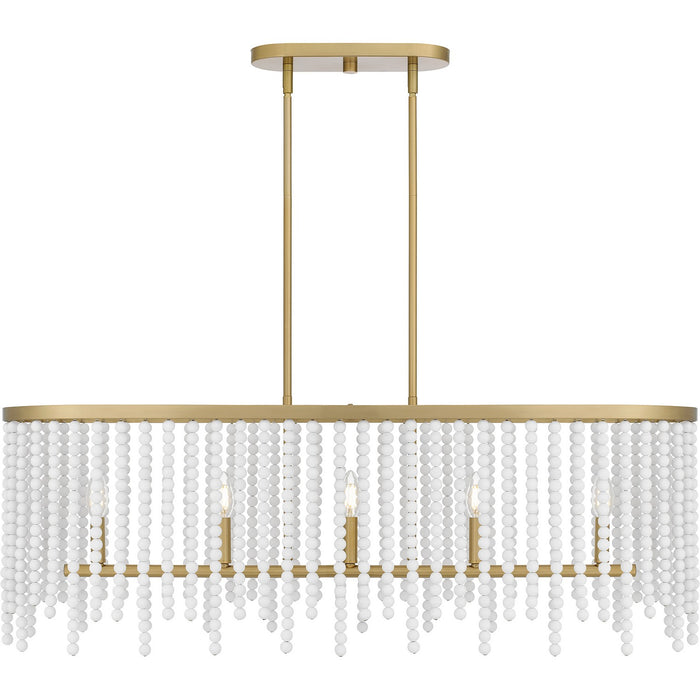 Myhouse Lighting Quoizel - APE542AB - Five Light Linear Chandelier - Apelle - Aged Brass