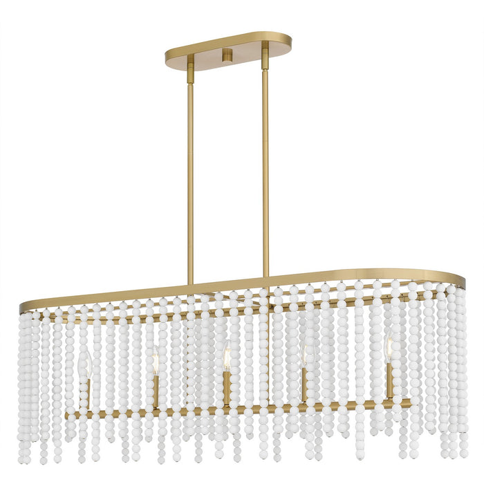 Myhouse Lighting Quoizel - APE542AB - Five Light Linear Chandelier - Apelle - Aged Brass