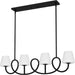 Myhouse Lighting Quoizel - ATK440MBK - Four Light Linear Chandelier - Atkins - Matte Black