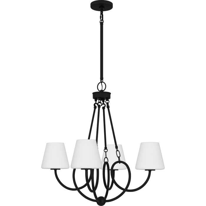 Myhouse Lighting Quoizel - ATK5027MBK - Four Light Chandelier - Atkins - Matte Black