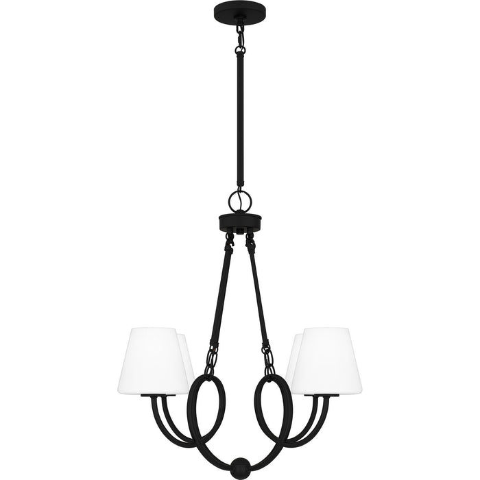 Myhouse Lighting Quoizel - ATK5027MBK - Four Light Chandelier - Atkins - Matte Black