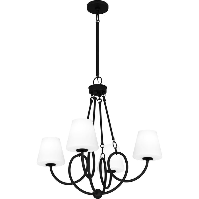 Myhouse Lighting Quoizel - ATK5027MBK - Four Light Chandelier - Atkins - Matte Black