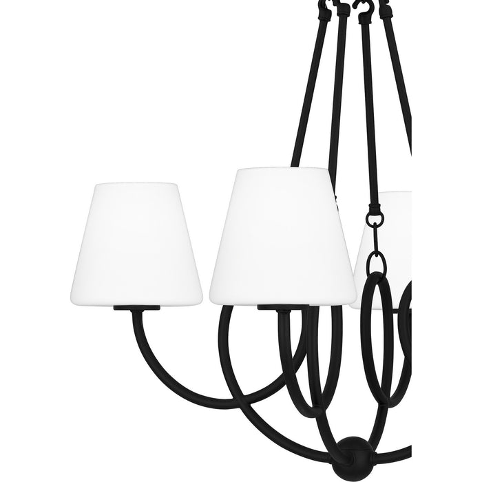 Myhouse Lighting Quoizel - ATK5027MBK - Four Light Chandelier - Atkins - Matte Black