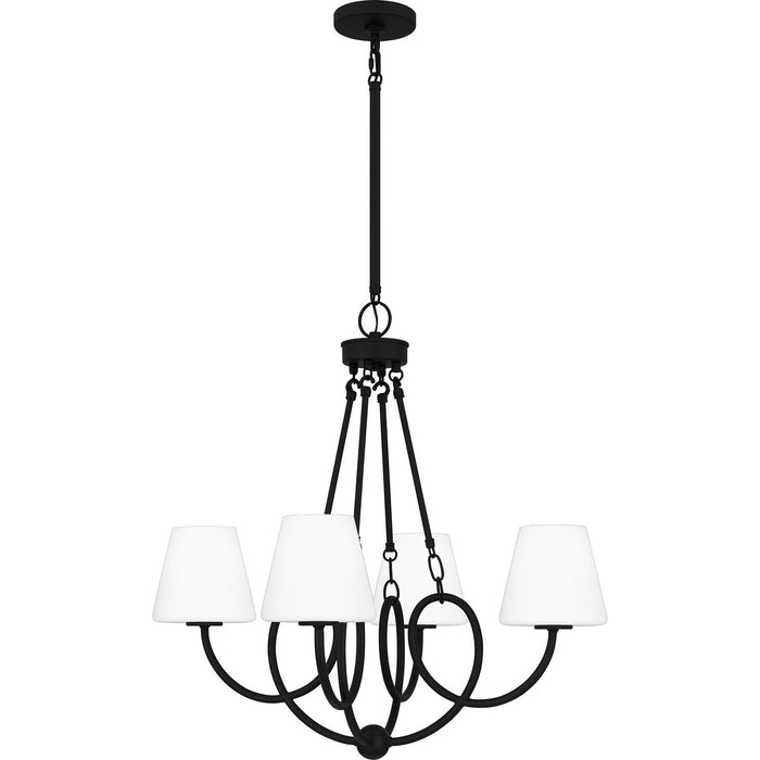 Myhouse Lighting Quoizel - ATK5027MBK - Four Light Chandelier - Atkins - Matte Black