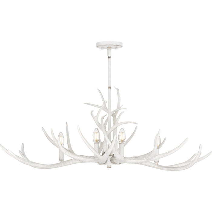 Myhouse Lighting Quoizel - BSH640AWH - Six Light Linear Chandelier - Brosh - Antique White