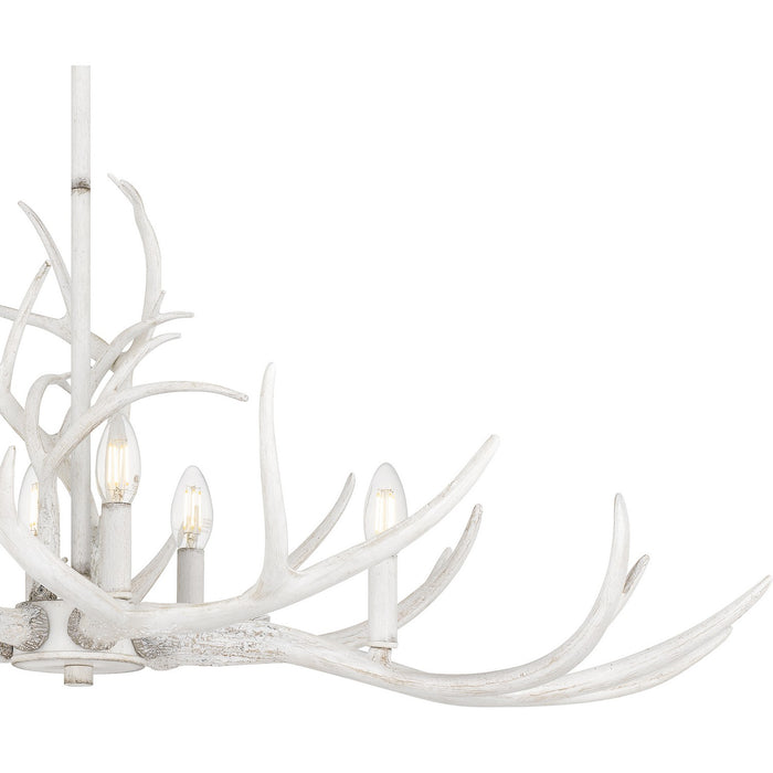 Myhouse Lighting Quoizel - BSH640AWH - Six Light Linear Chandelier - Brosh - Antique White