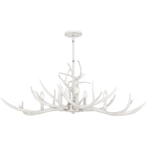 Myhouse Lighting Quoizel - BSH640AWH - Six Light Linear Chandelier - Brosh - Antique White