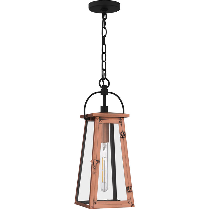 Myhouse Lighting Quoizel - CLN1907AC - One Light Outdoor Hanging Lantern - Carolina - Aged Copper