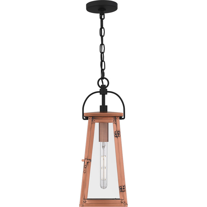 Myhouse Lighting Quoizel - CLN1907AC - One Light Outdoor Hanging Lantern - Carolina - Aged Copper