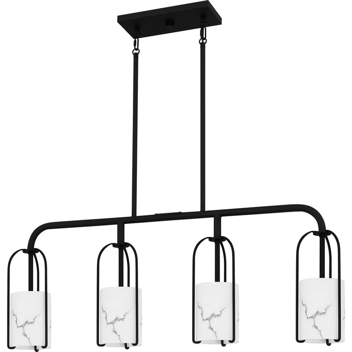 Myhouse Lighting Quoizel - FRB438MBK - Four Light Linear Chandelier - Fairbanks - Matte Black