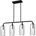 Myhouse Lighting Quoizel - FRB438MBK - Four Light Linear Chandelier - Fairbanks - Matte Black