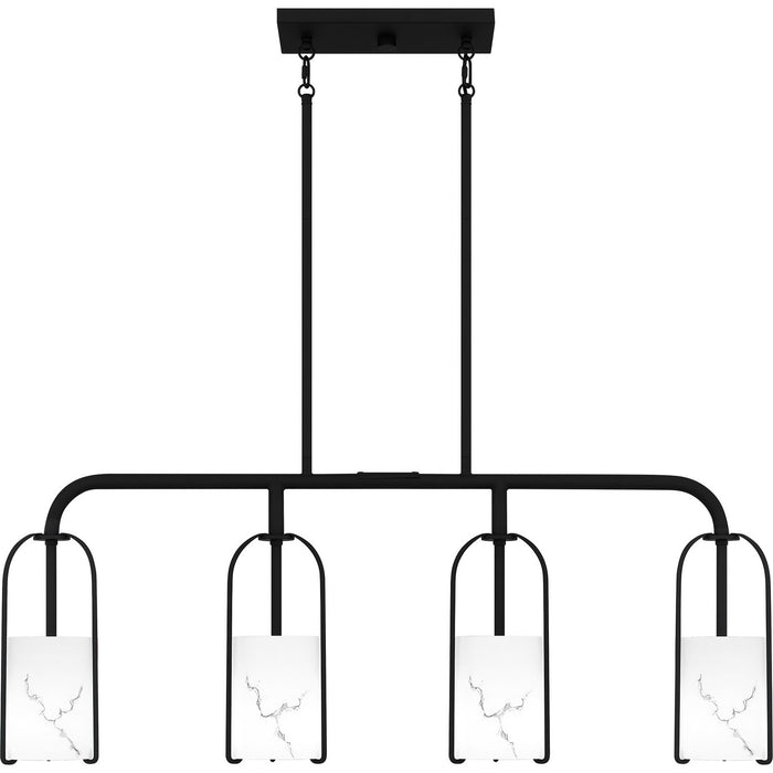 Myhouse Lighting Quoizel - FRB438MBK - Four Light Linear Chandelier - Fairbanks - Matte Black