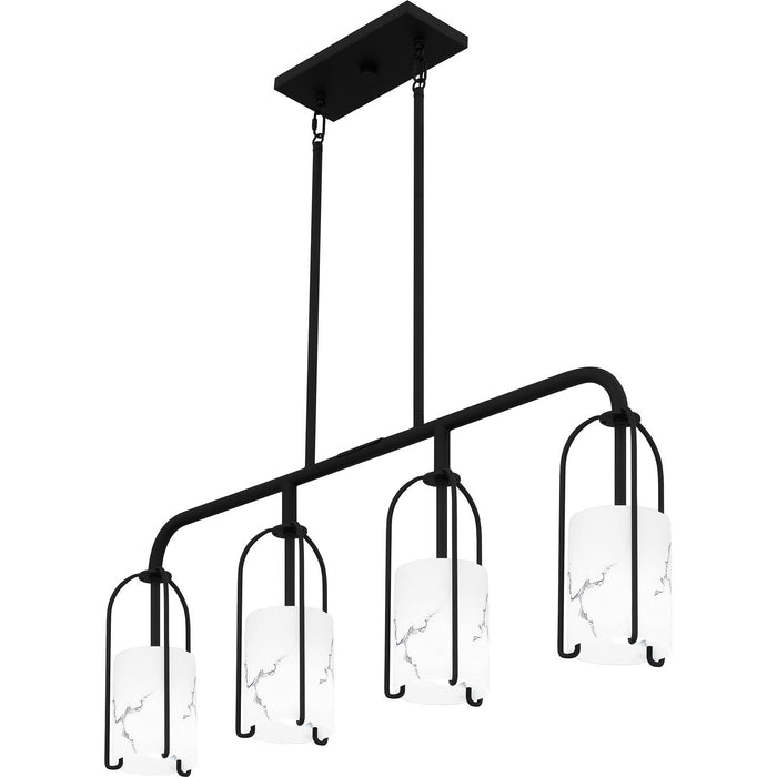 Myhouse Lighting Quoizel - FRB438MBK - Four Light Linear Chandelier - Fairbanks - Matte Black