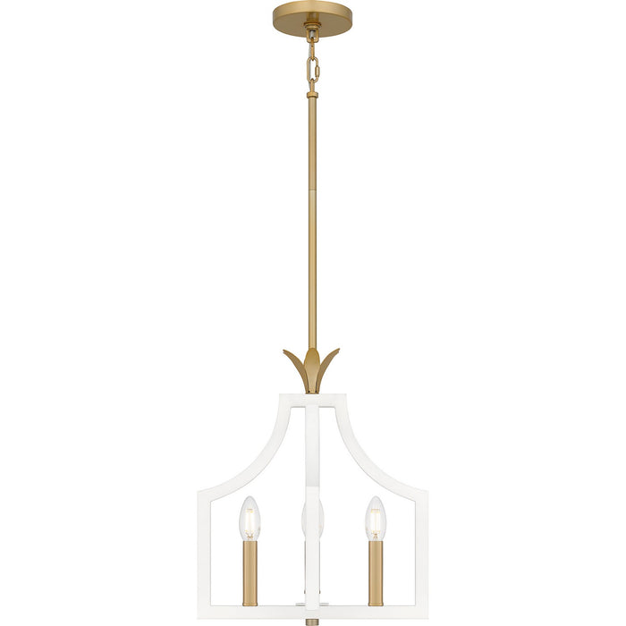 Myhouse Lighting Quoizel - DSL1814W - Four Light Pendant - Dusty Lane - Matte White