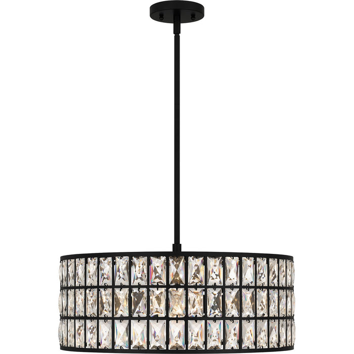 Myhouse Lighting Quoizel - GIB2820MBK - Four Light Pendant - Gibson - Matte Black