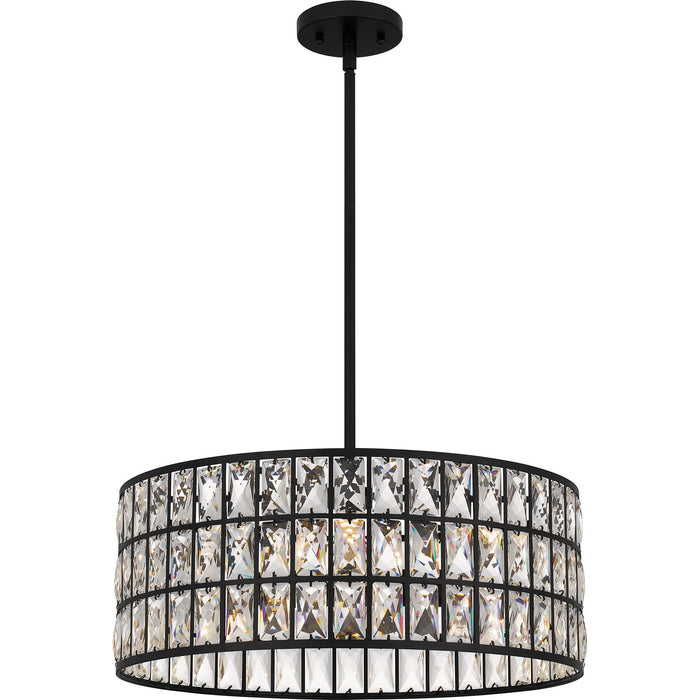 Myhouse Lighting Quoizel - GIB2820MBK - Four Light Pendant - Gibson - Matte Black