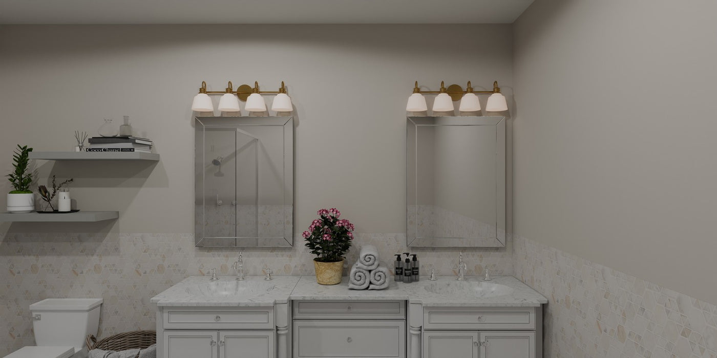 Myhouse Lighting Quoizel - HIN8630AB - Four Light Bath - Hinton - Aged Brass