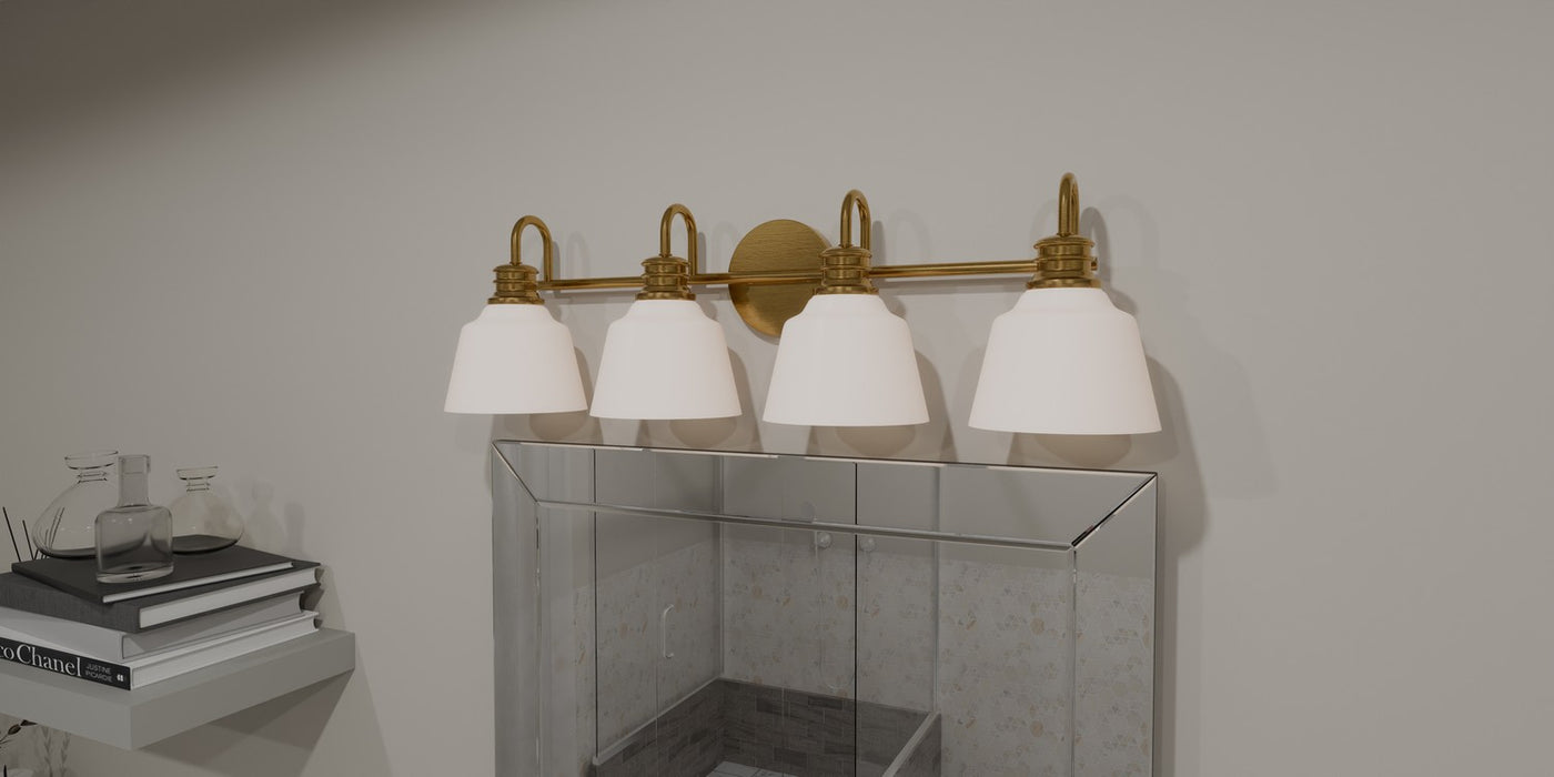 Myhouse Lighting Quoizel - HIN8630AB - Four Light Bath - Hinton - Aged Brass