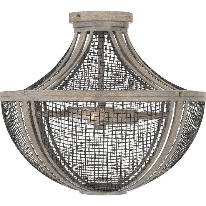 Myhouse Lighting Quoizel - HLE1715DGW - Two Light Semi Flush Mount - Hallie - Distressed Grey Wood