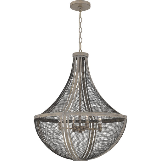 Myhouse Lighting Quoizel - HLE2822DGW - Four Light Pendant - Hallie - Distressed Grey Wood