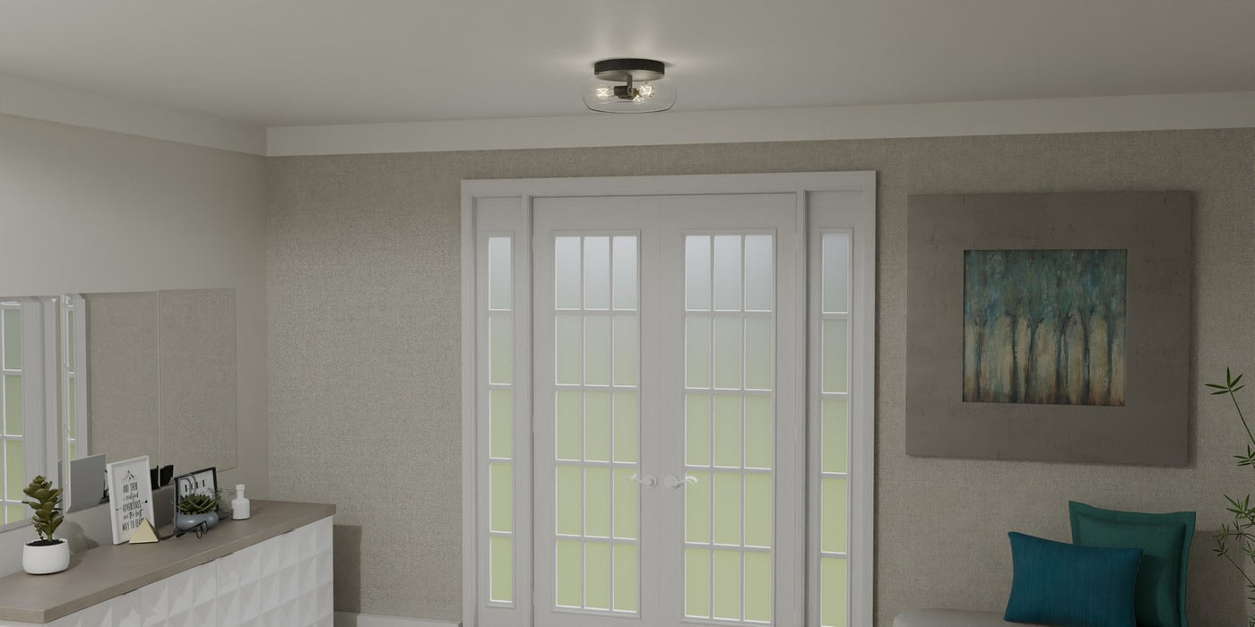 Myhouse Lighting Quoizel - LCY1614MBK - Three Light Flush Mount - Lucy - Matte Black