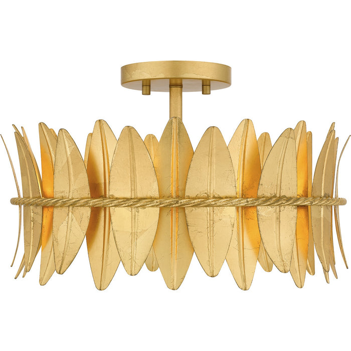 Myhouse Lighting Quoizel - LIZ1716GFL - Three Light Semi Flush Mount - Liza - Gold Leaf