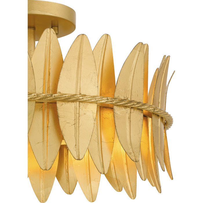 Myhouse Lighting Quoizel - LIZ1716GFL - Three Light Semi Flush Mount - Liza - Gold Leaf