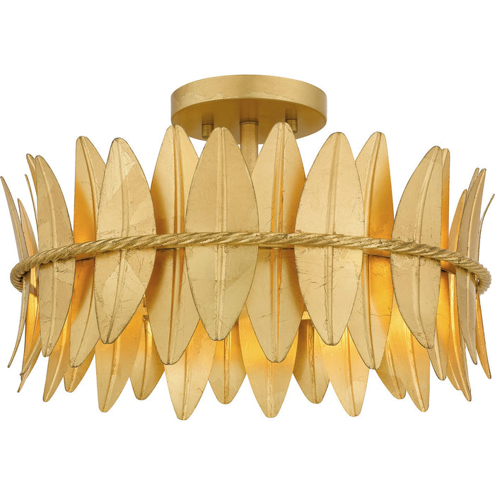 Myhouse Lighting Quoizel - LIZ1716GFL - Three Light Semi Flush Mount - Liza - Gold Leaf