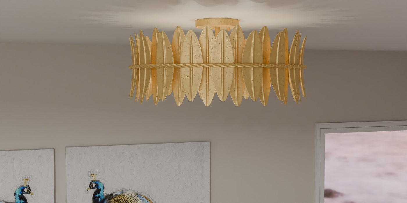 Myhouse Lighting Quoizel - LIZ1720GFL - Four Light Semi Flush Mount - Liza - Gold Leaf