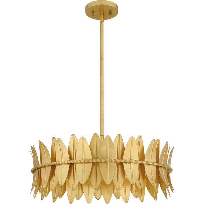 Myhouse Lighting Quoizel - LIZ2820GFL - Four Light Pendant - Liza - Gold Leaf