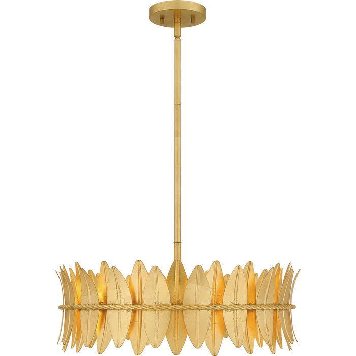 Myhouse Lighting Quoizel - LIZ2820GFL - Four Light Pendant - Liza - Gold Leaf