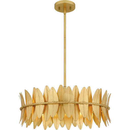 Myhouse Lighting Quoizel - LIZ2820GFL - Four Light Pendant - Liza - Gold Leaf