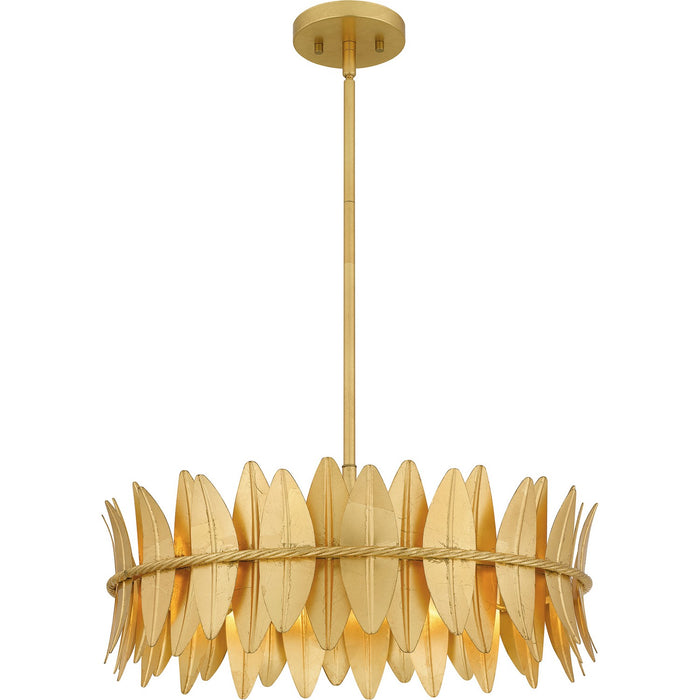 Myhouse Lighting Quoizel - LIZ2820GFL - Four Light Pendant - Liza - Gold Leaf