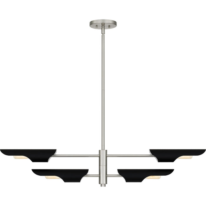 Myhouse Lighting Quoizel - LOI444BN - Four Light Linear Chandelier - Leoni - Brushed Nickel